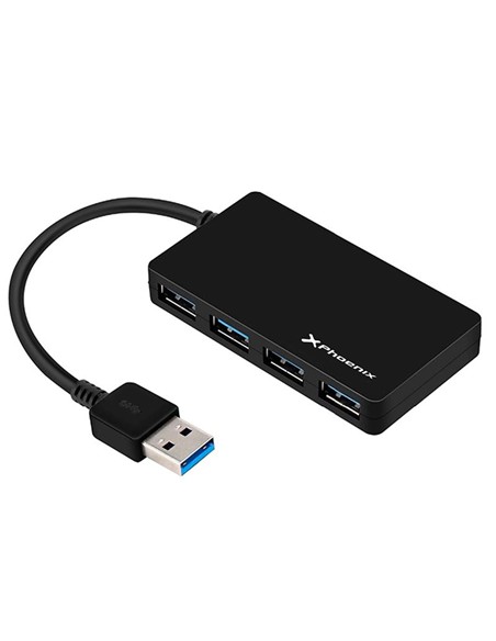 HUB USB PHOENIX 4 PUERTOS USB 3.0 BLACK