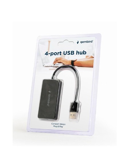 HUB USB GEMBIRD 4 PUERTOS USB 2.0 BLACK