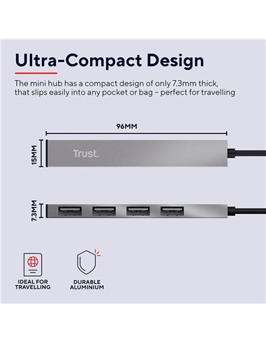 HUB USB TRUST 4 PUERTOS HALYX USB 2.0
