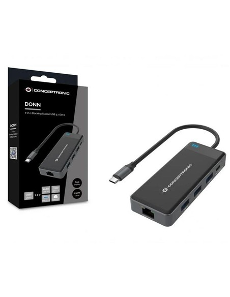 DOCK HUB CONCEPTRONIC 7IN1 USB-C 3.2 G1 2XHDMI/USB/RJ45/USCB-C PD