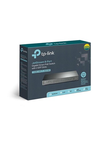 SWITCH TP-LINK GIGABIT 8 PUERTOS POE + 2 SFP...