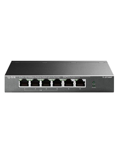 SWITCH TP-LINK ETHERNET 6 PUERTOS ( 4 POE )...