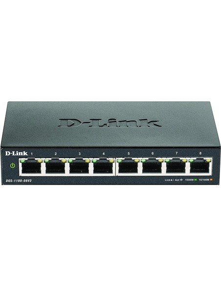 SWITCH D-LINK GIGABIT 8 PUERTOS DGS-1100-08V2/E EASYSMART GESTIONABLE