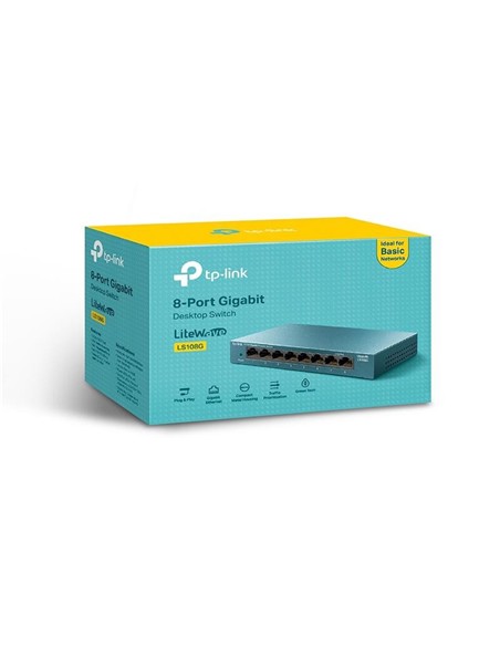SWITCH TP-LINK GIGABIT 8 PUERTOS LS108G METALICO