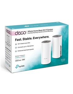 WIRELESS REPEATER TP-LINK AC1200 HOME MESH PACK 2 DECO E4 2