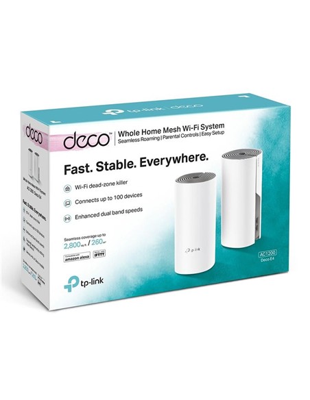 WIRELESS REPEATER TP-LINK AC1200 HOME MESH PACK 2 DECO E4