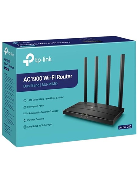 WIRELESS N ROUTER TP-LINK ARCHER C80 DUAL BAND AC1900
