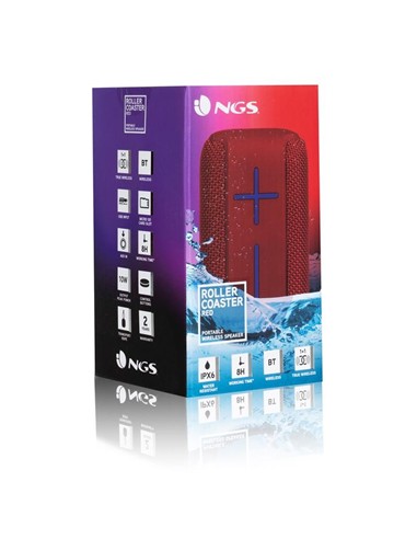 ALTAVOCES NGS ROLLERCOASTER BLUETOOTH RED USB +...