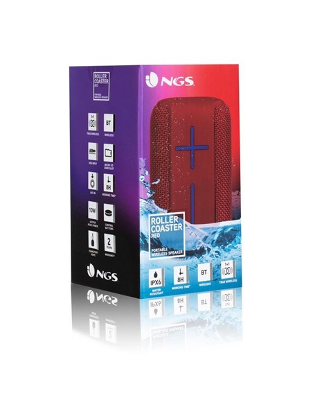 ALTAVOCES NGS ROLLERCOASTER BLUETOOTH RED USB + MICRO SD