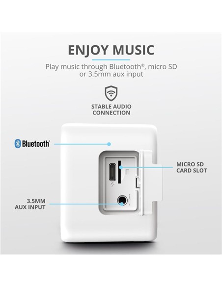 ALTAVOCES TRUST ZOWY MAX STYLISH WIRELESS BLUETOOTH WHITE