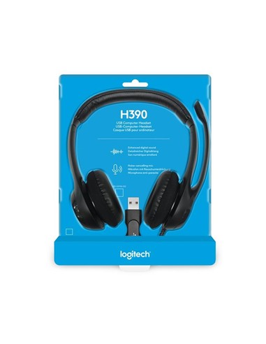 AURICULARES + MICROFONO LOGITECH H390 BLACK