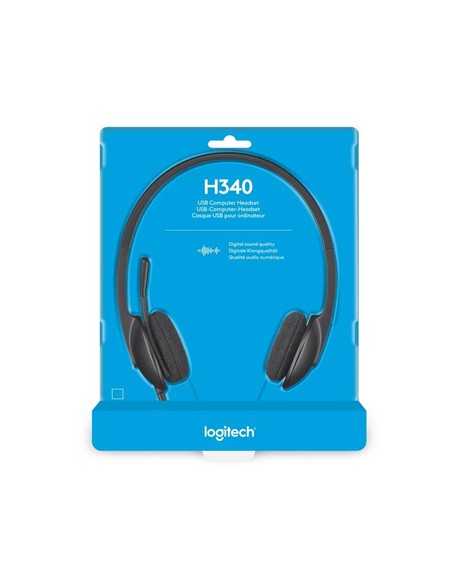 AURICULARES+ MICROFONO LOGITECH H340 USB BLACK
