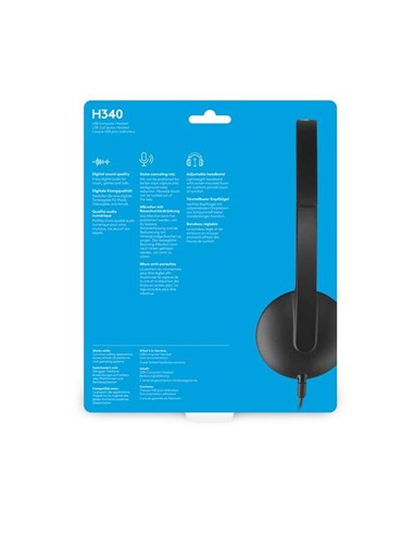 AURICULARES+ MICROFONO LOGITECH H340 USB BLACK