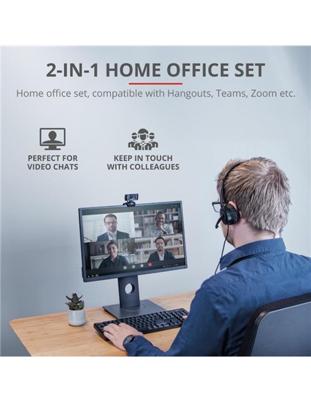 AURICULARES + WEBCAM HD TRUST HOME OFFICE BUNDLE