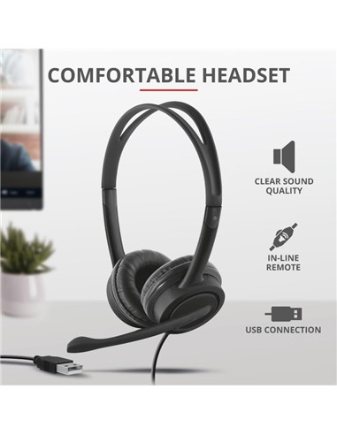 AURICULARES + WEBCAM HD TRUST HOME OFFICE BUNDLE