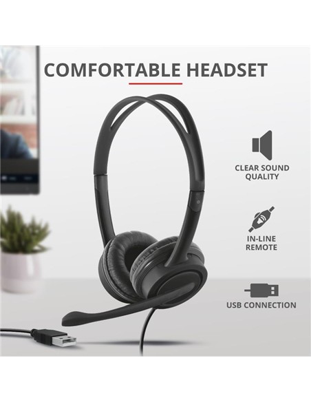 AURICULARES + WEBCAM HD TRUST HOME OFFICE BUNDLE