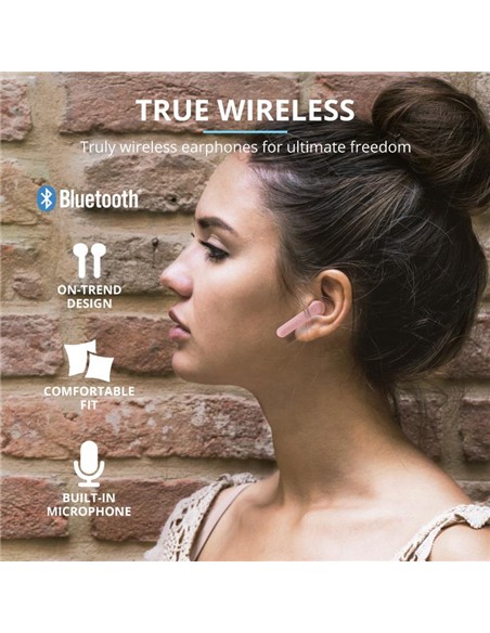 AURICULARES TRUST PRIMO TOUCH EARPHONES BLUETOOTH WIRELESS PINK