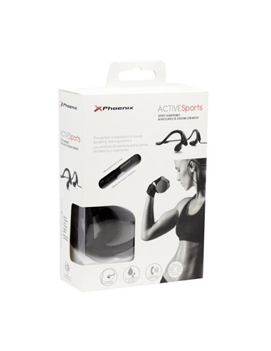 AURICULARES + MICROFONO PHOENIX SPORT IPX4 JACK BLACK