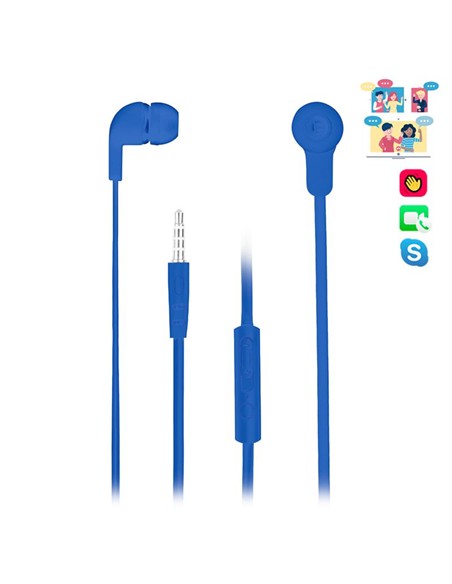 AURICULARES + MICROFONO NGS EARPHONE CROSS SKIP BLUE