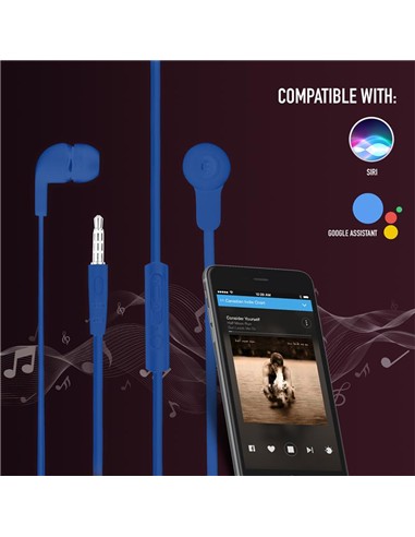 AURICULARES + MICROFONO NGS EARPHONE CROSS SKIP BLUE