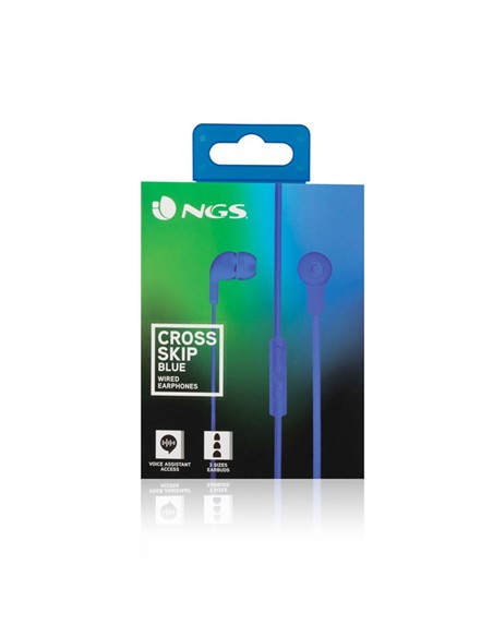 AURICULARES + MICROFONO NGS EARPHONE CROSS SKIP BLUE