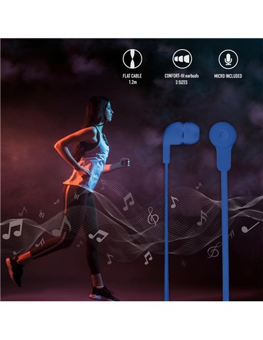 AURICULARES + MICROFONO NGS EARPHONE CROSS SKIP BLUE