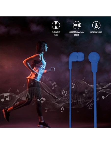 AURICULARES + MICROFONO NGS EARPHONE CROSS SKIP BLUE