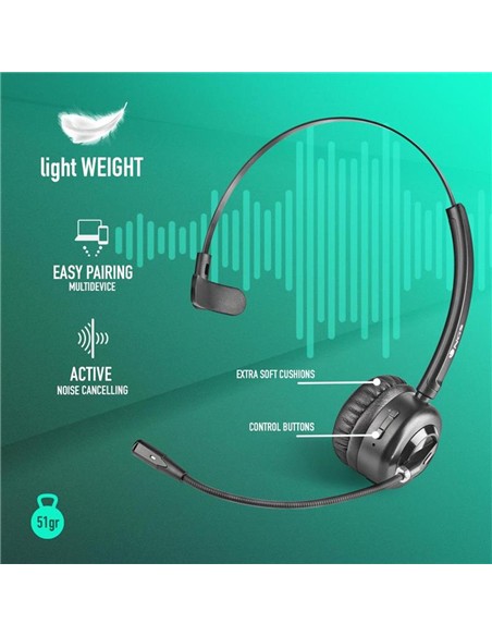 AURICULARES + MICROFONO NGS BUZZ BLAB CON BASE DE CARGA BLUETOOTH MONOAURAL