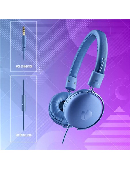 AURICULARES + MICROFONO NGS HEADPHONE CROSS HOP BLUE