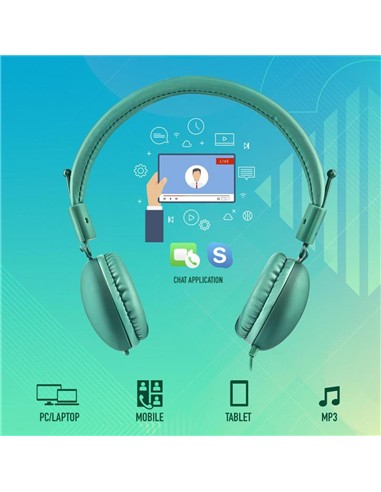 AURICULARES + MICROFONO NGS HEADPHONE CROSS HOP GREEN