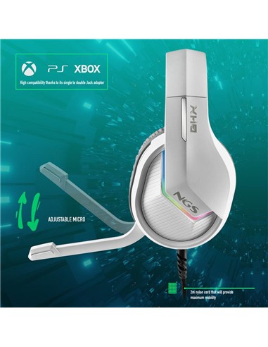 AURICULARES + MICROFONO NGS GAMING GHX-515 WHITE