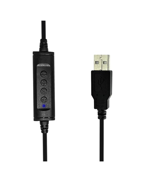 AURICULARES + MICROFONO PHOENIX USB CONTROL DE VOLUMEN BLACK