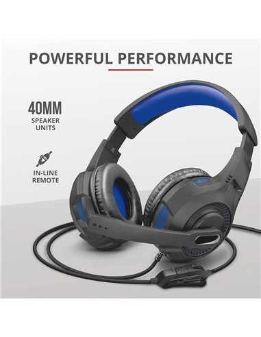 AURICULARES + MICROFONO TRUST GAMING GXT 307B RAVU PS4 HEADSET BLACK/BLUE