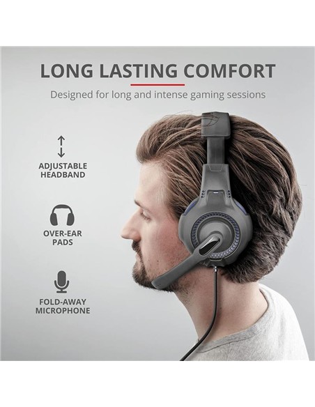 AURICULARES + MICROFONO TRUST GAMING GXT 307B RAVU PS4 HEADSET BLACK/BLUE