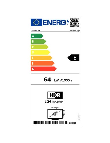 TELEVISOR QLED DAEWOO 55 4K UHD USB SMART TV ANDROID WIFI BLUETOOTH DOLBY