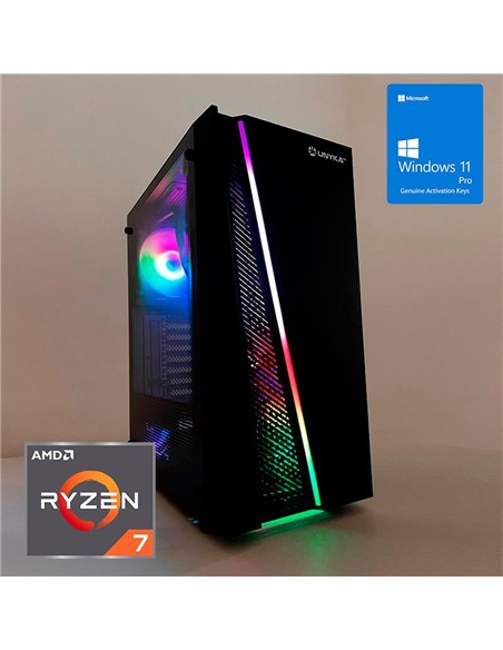 ORDENADOR GAMING GLAYZE RGB RYZEN 7 5700G/16G/SSD500 NVME/REF.LIQ/700W/W11P