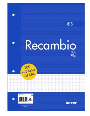 RECAMBIO FOLIO CUADROS 4 ANILLAS.