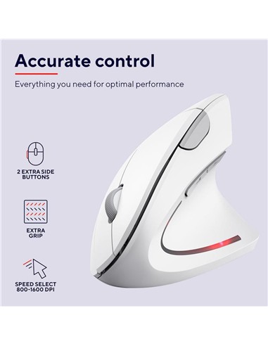 RATON TRUST VERTO WIRELESS ERGONOMIC WHITE