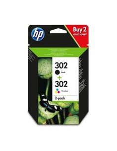 TINTA HP PACK Nº 302 BLACK + TRICOLOR F6U66AE + F6U65AE