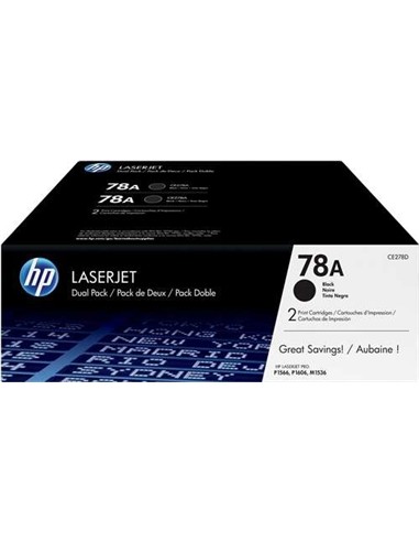 TONER HP CE278A BLACK PACK 2UD