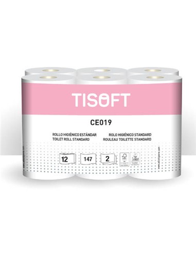 ROLLOS PAPEL HIGIENICO HOGAR TISOFT/HIGICEL 2C (12