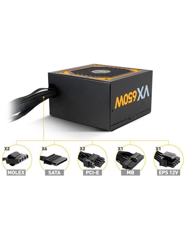 FUENTE DE ALIMENTACION NOX URANO VX650 650W 80+...
