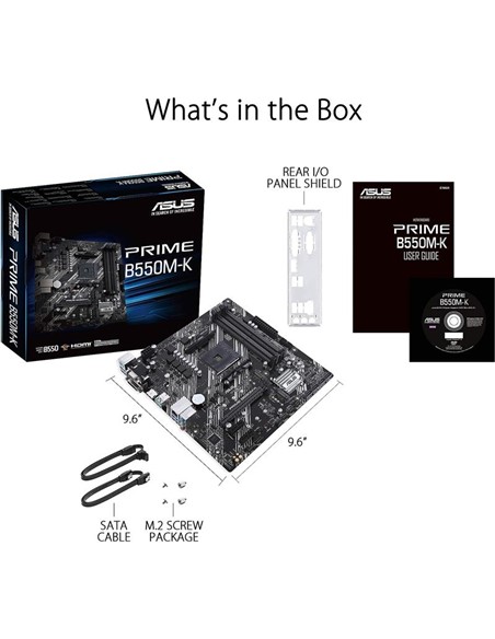 PLACA BASE ASUS B550M-K M-ATX DDR4 HDMI + VGA + DVI