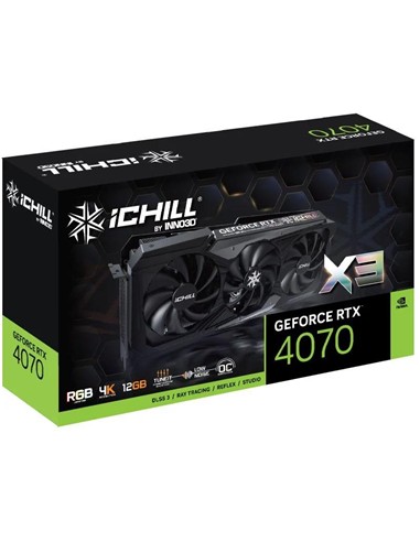 TARJETA DE VIDEO NVIDIA INNO3D RTX4070 ICHILL X3 12GB GDRR6 PCIE 4.0