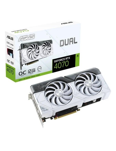 TARJETA DE VIDEO ASUS RTX4070 DUAL OC EDITION 12GB GDDR6X WHITE