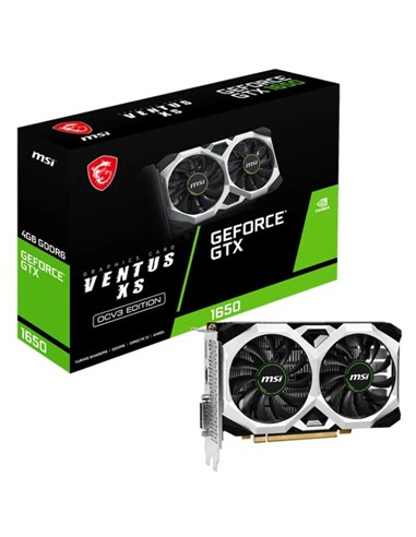 TARJETA DE VIDEO NVIDIA MSI GTX1650 VENTUS XS OCV3 EDITION 4GB GDDR6 PCIE