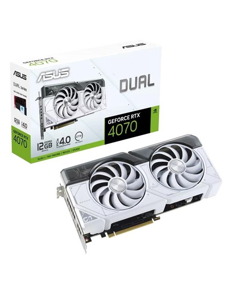 TARJETA DE VIDEO ASUS RTX4070 DUAL WHITE EDITION 12GB GDDR6X PCIE 4.0