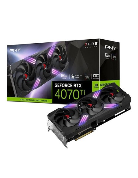 TARJETA DE VIDEO NVIDIA PNY RTX4070TI XLR8 OC RGB 12GB GDDR6X PCIE 4.0
